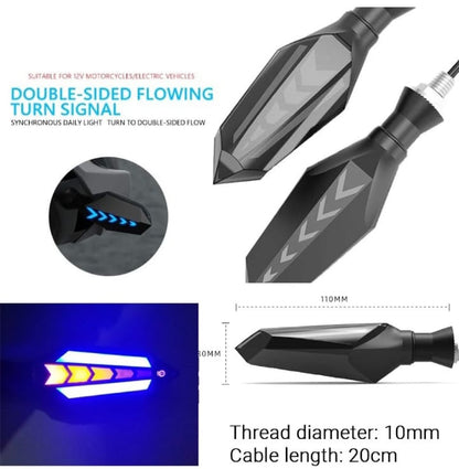 Bike Indicator Slide Arrow Running Style With Lava DRL Red - Yellow 4 Pcs Set HHC