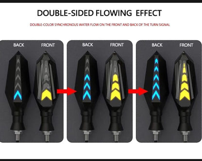 Bike Indicator Slide Arrow Running Style With Lava DRL Red - Yellow 4 Pcs Set HHC