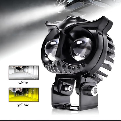 2 Pcs OWL Shape Fog Light – Yellow/White Flash, High &amp; Low Beam, 40W HHC