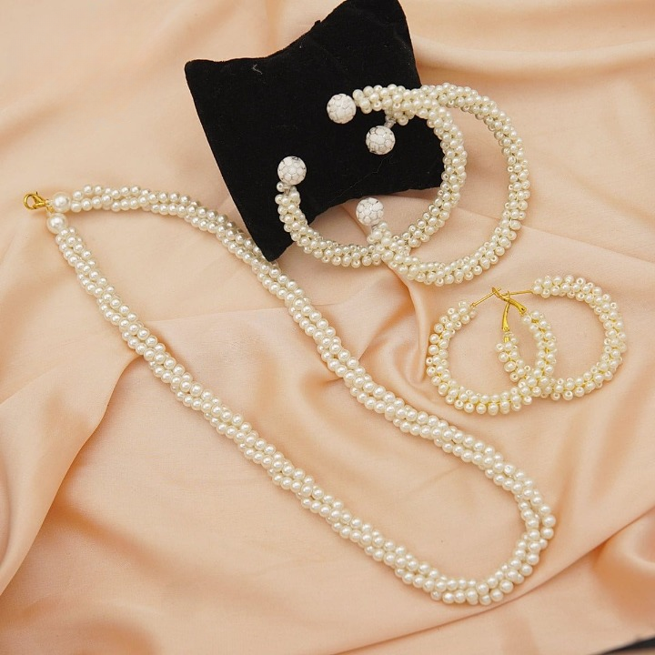 Women Pearl Elegant Jewelry Set HHC