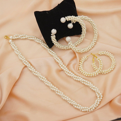 Women Pearl Elegant Jewelry Set HHC