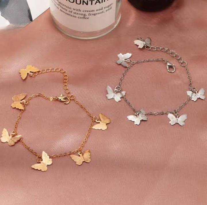 Beautiful Butterfly Charm Bracelet / Payal for Girls HHC