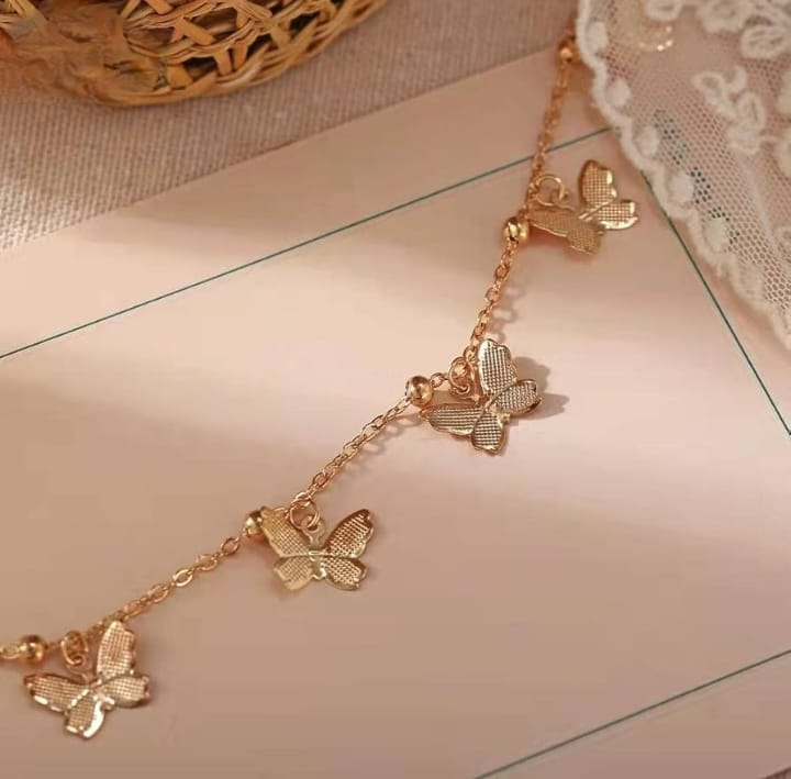 Beautiful Butterfly Charm Bracelet / Payal for Girls HHC