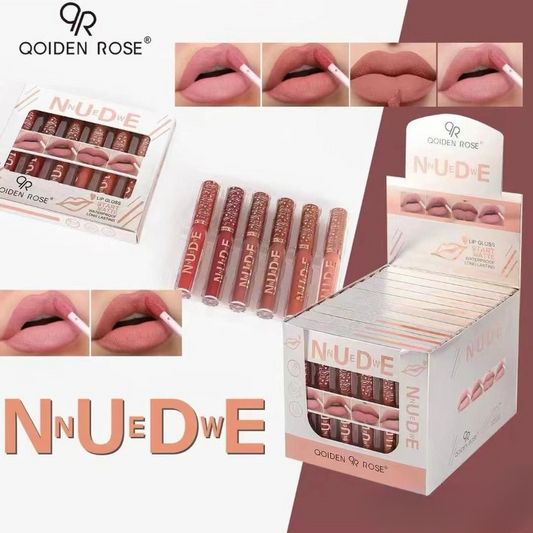 Pack of 6 Nude High Pigment Matte Lip Gloss HHC