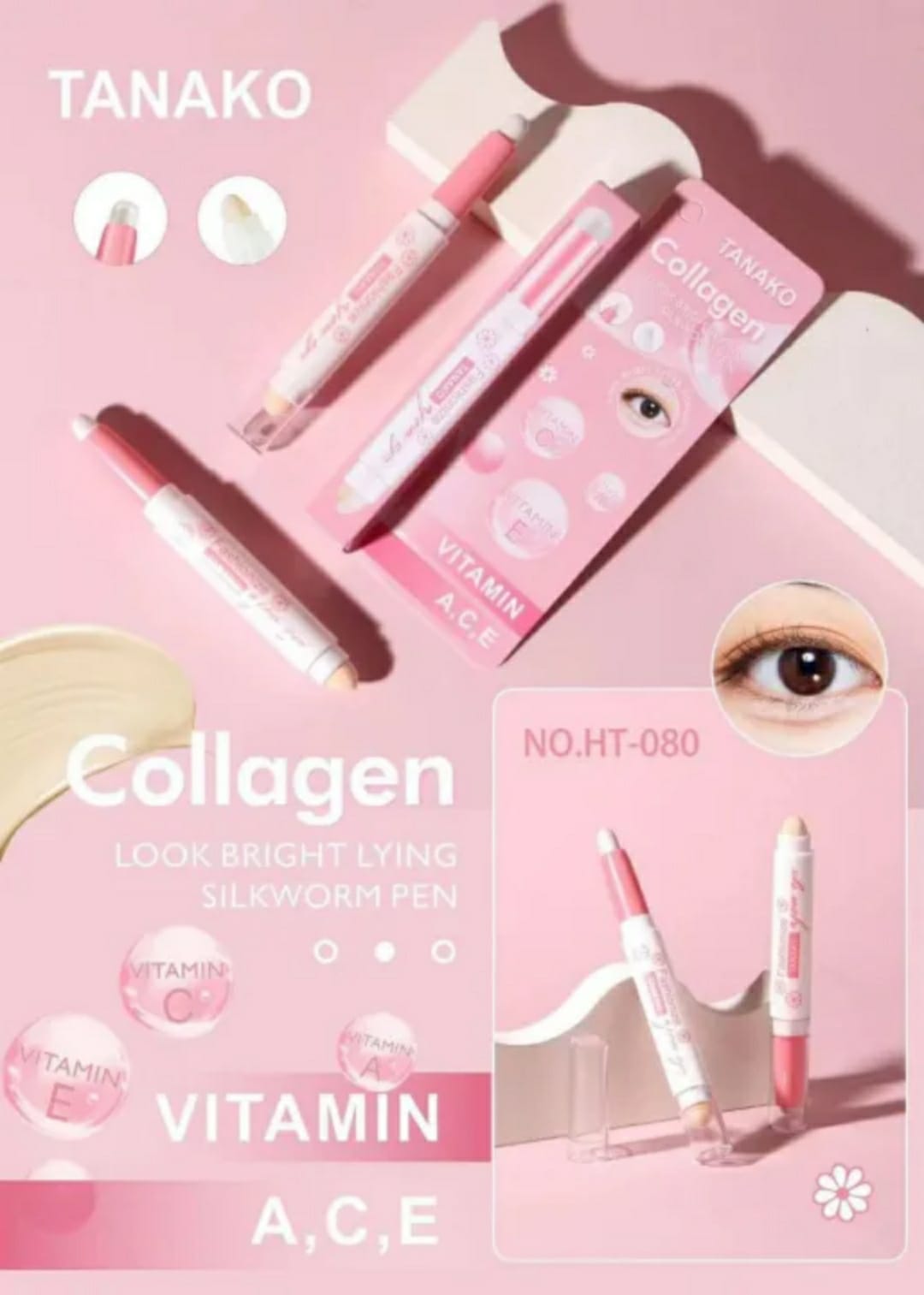 Tanako Collagen Bright Vitamin-E Highlighter Silkworm Pen HHC