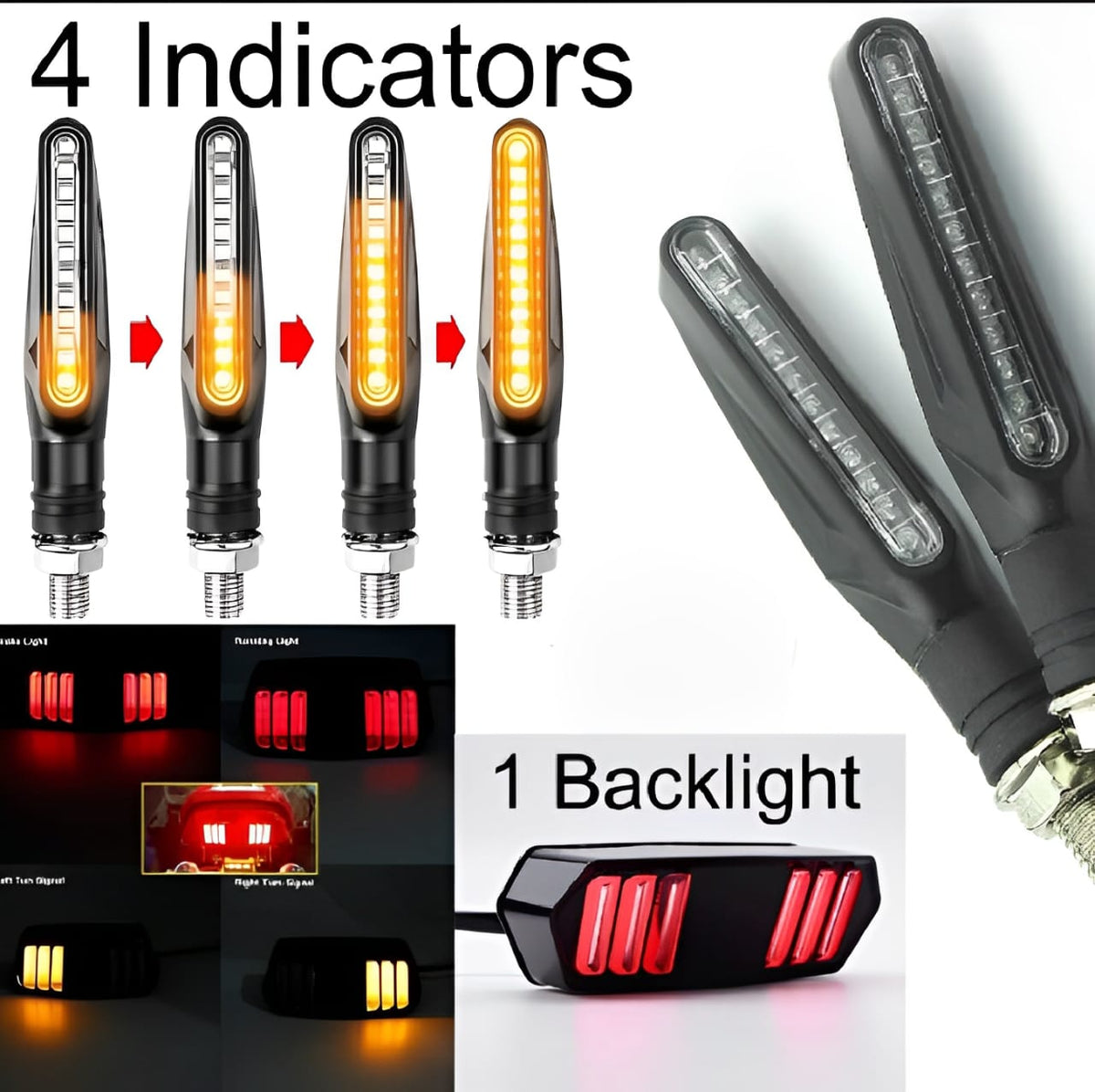 Set of 4 Fancy Indicators for All Bikes + Free Backlight HHC