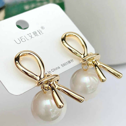 Knot Pearl Clip-On Earrings HHC