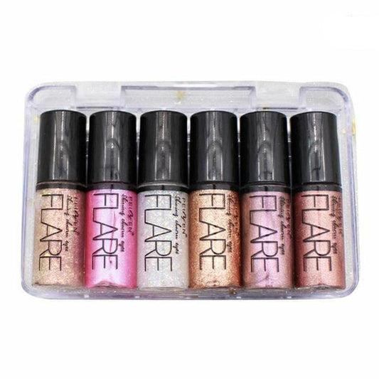Pack of 6 Mocallure Metallic Shiny Waterproof Glitter Eyeshadow Liquid Eyeliner HHC