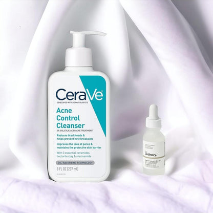 Pack of 2 CeraVe Acne Control Cleanser 237ml + Niacinamide Serum 30ml Deal HHC