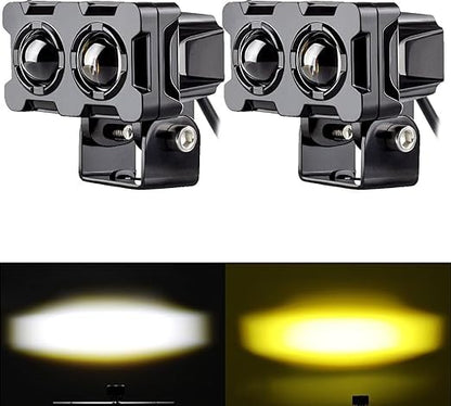 Motorcycle Robot Dual Colour LED Work &amp; Driving Lights HHC
