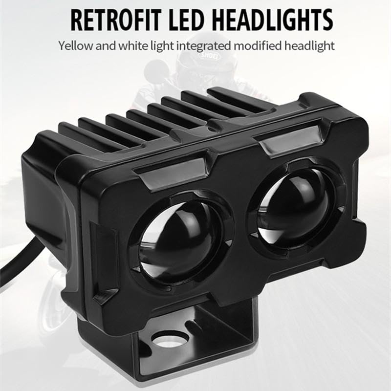 Motorcycle Robot Dual Colour LED Work &amp; Driving Lights HHC