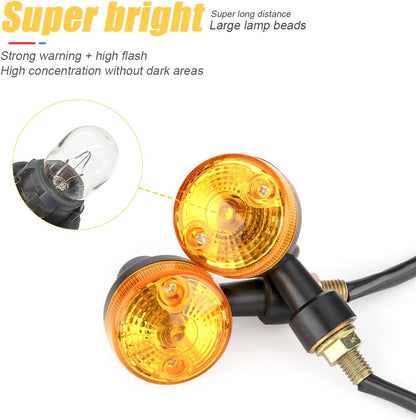 Pack of 4 Universal Motorcycle Turn Signal Indicators HHC