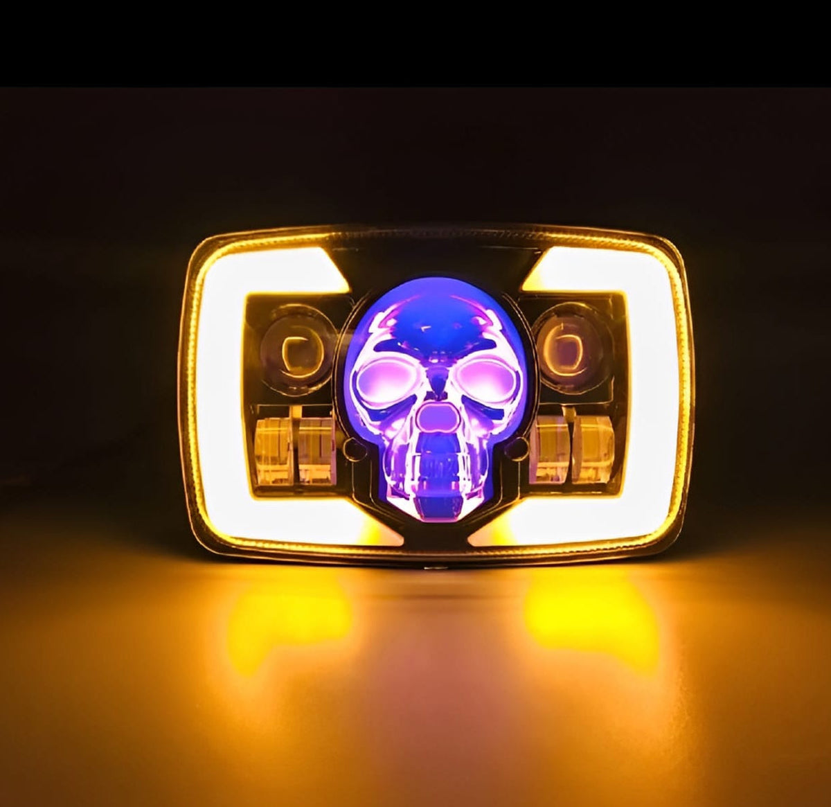 Skull Style Headlight with indicators Beam For Bike HHC