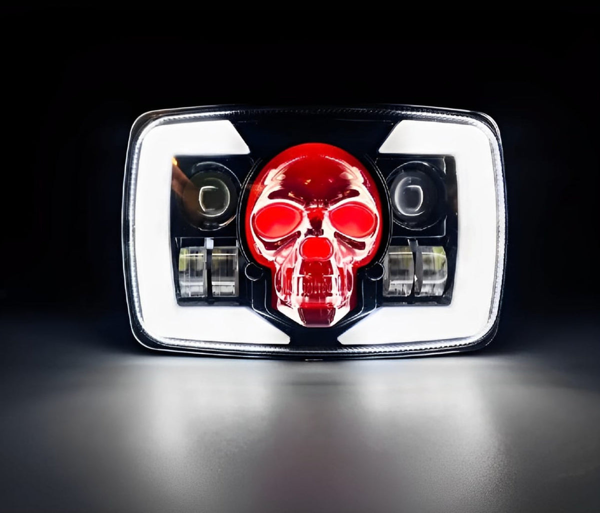 Skull Style Headlight with indicators Beam For Bike HHC