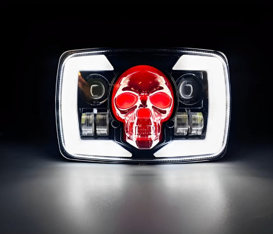 Skull Style Headlight with indicators Beam For Bike HHC