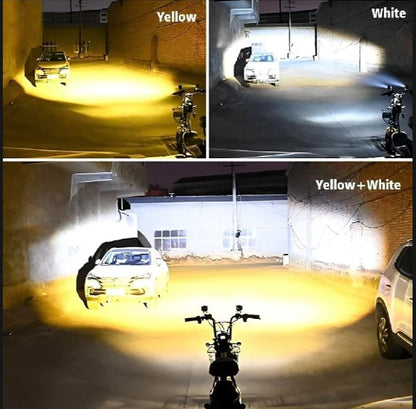 Motorcycle Robot Dual Colour LED Work &amp; Driving Lights HHC