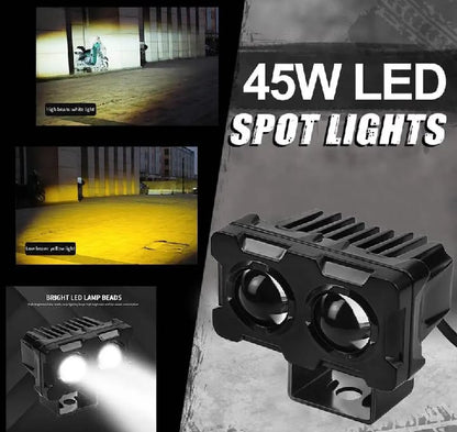 Motorcycle Robot Dual Colour LED Work &amp; Driving Lights HHC
