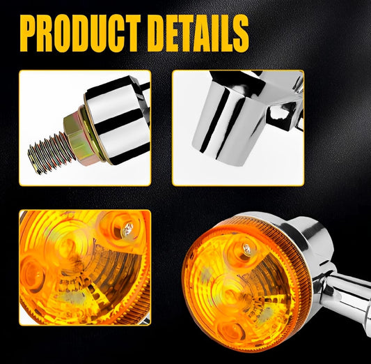 Pack of 4 Universal Motorcycle Turn Signal Indicators HHC