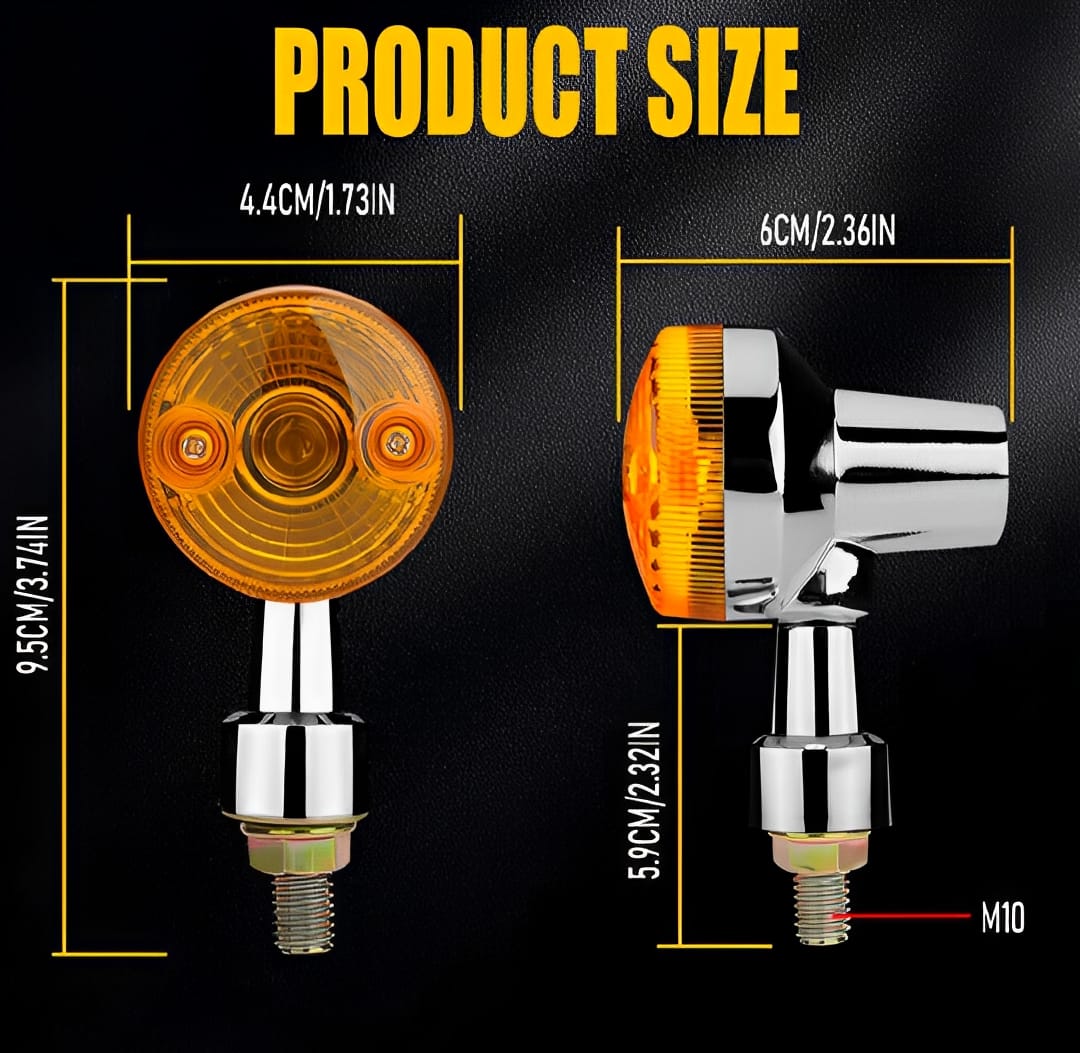 Pack of 4 Universal Motorcycle Turn Signal Indicators HHC