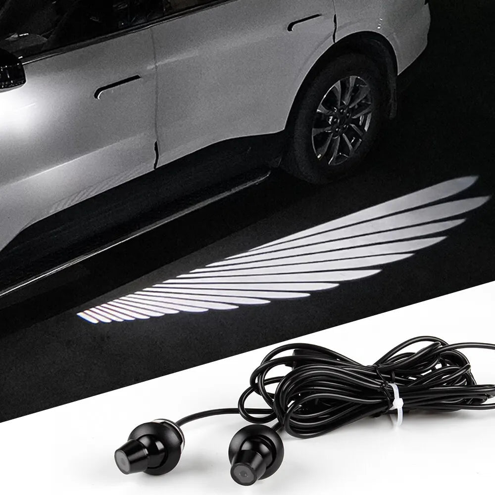 2 Pc Universal Car Rearview Mirror Side LED Angel Wing Light HHC