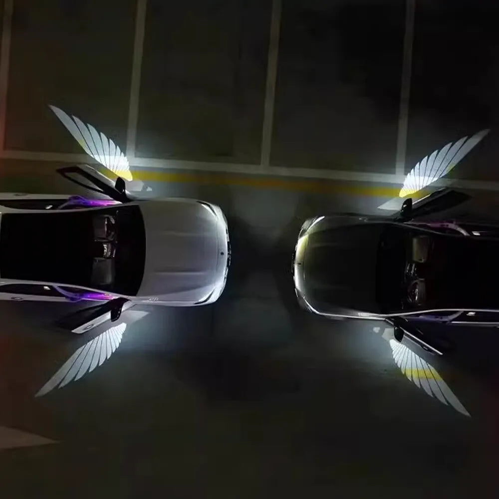 2 Pc Universal Car Rearview Mirror Side LED Angel Wing Light HHC