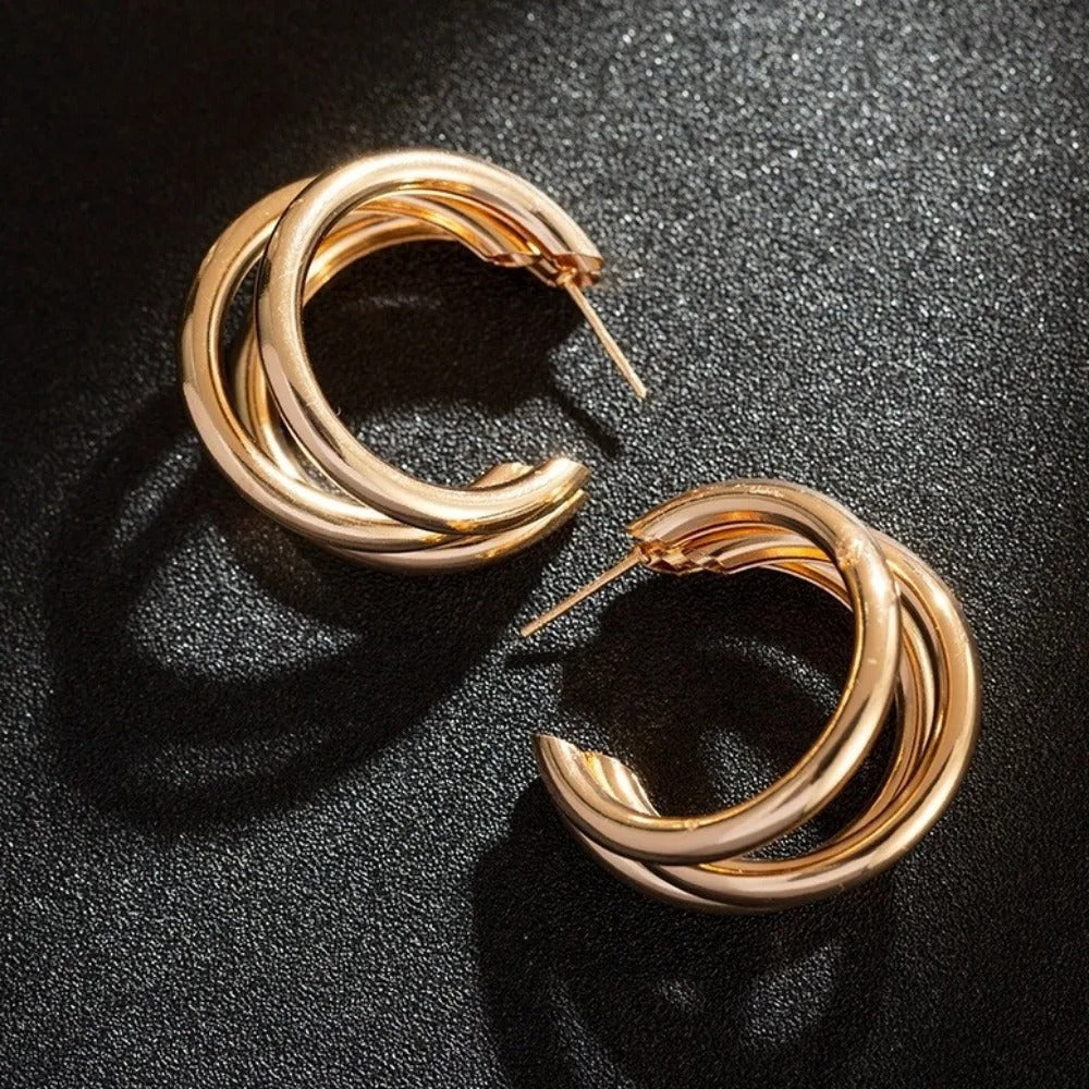 Punk Oval Hoop Earrings HHC