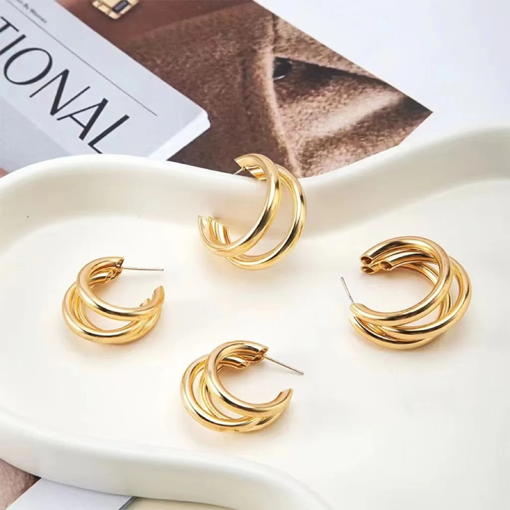 Punk Oval Hoop Earrings HHC