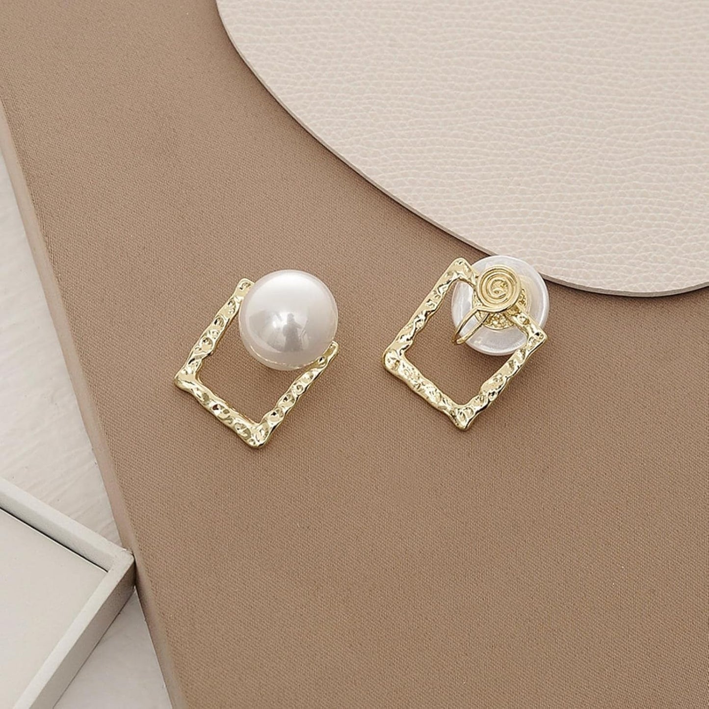 Korean Square Pearl Shape Earrings HHC