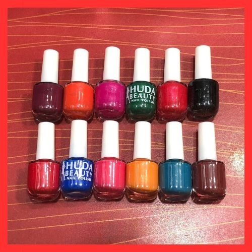 06 Pcs Huda Beauty Nail Paint With Free Nail Polish Remover HHC