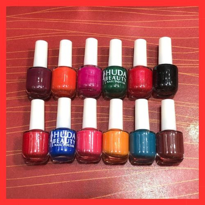 06 Pcs Huda Beauty Nail Paint With Free Nail Polish Remover HHC