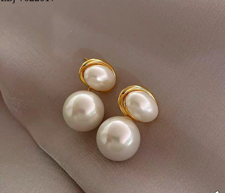 Oval Shape Marble Korean Style Earrings HHC