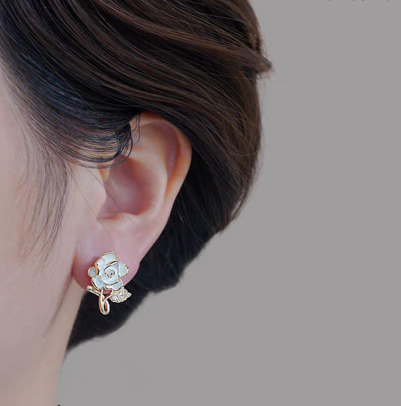 Flower Leaf Korean Zircon Earrings HHC