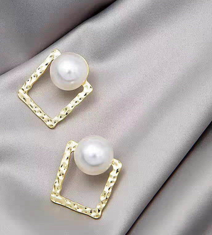 Korean Square Pearl Shape Earrings HHC