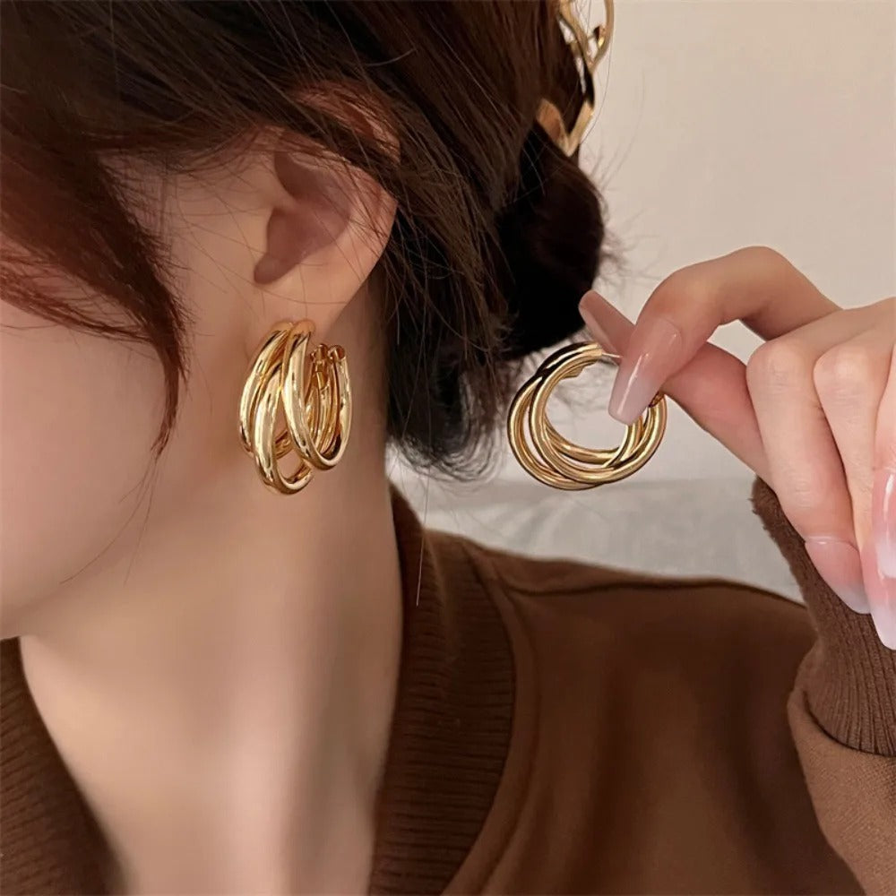 Punk Oval Hoop Earrings HHC