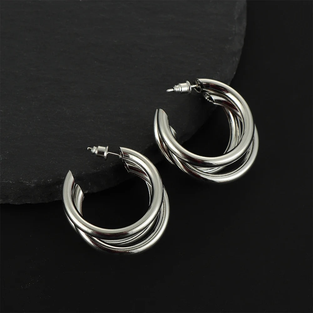 Punk Oval Hoop Earrings HHC