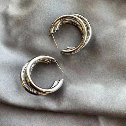 Punk Oval Hoop Earrings HHC