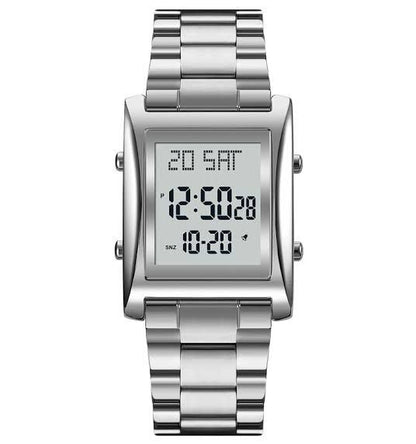 SKMEI Men's Digital Square Watch – Stainless Steel Chain HHC