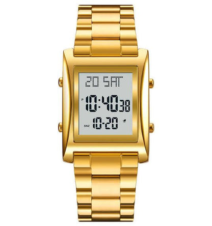 SKMEI Men's Digital Square Watch – Stainless Steel Chain HHC