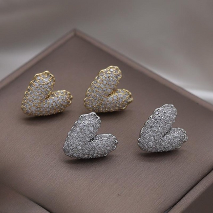 Zircon Heart Stud Earrings HHC