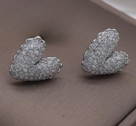 Zircon Heart Stud Earrings HHC