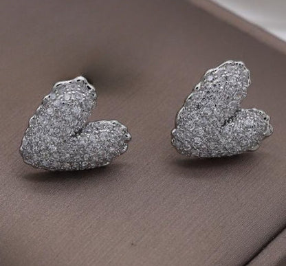 Zircon Heart Stud Earrings HHC