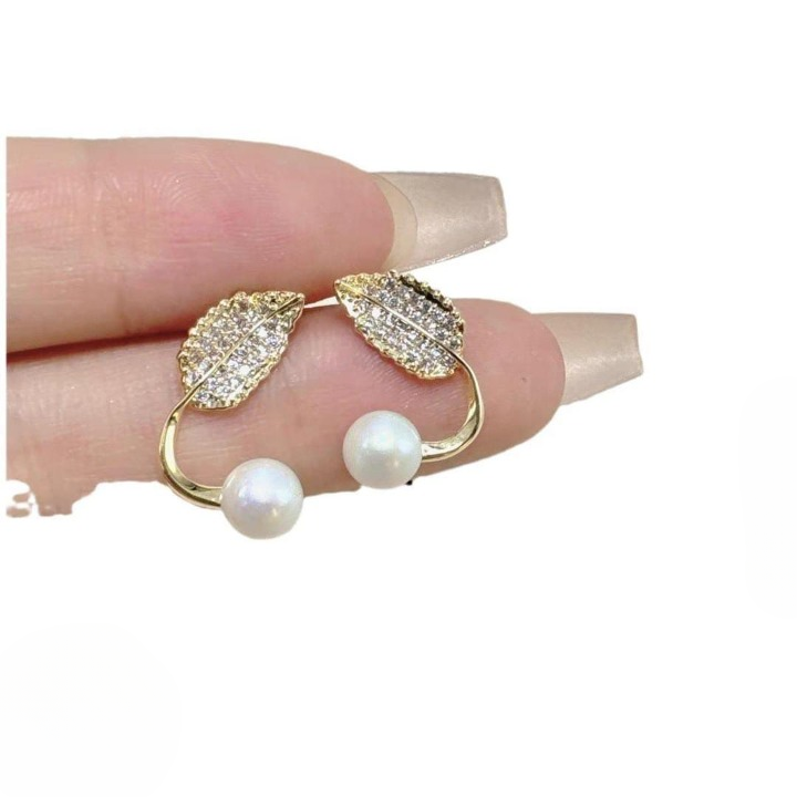 Leaf Pearl Earrings HHC