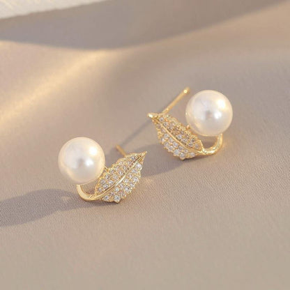 Leaf Pearl Earrings HHC