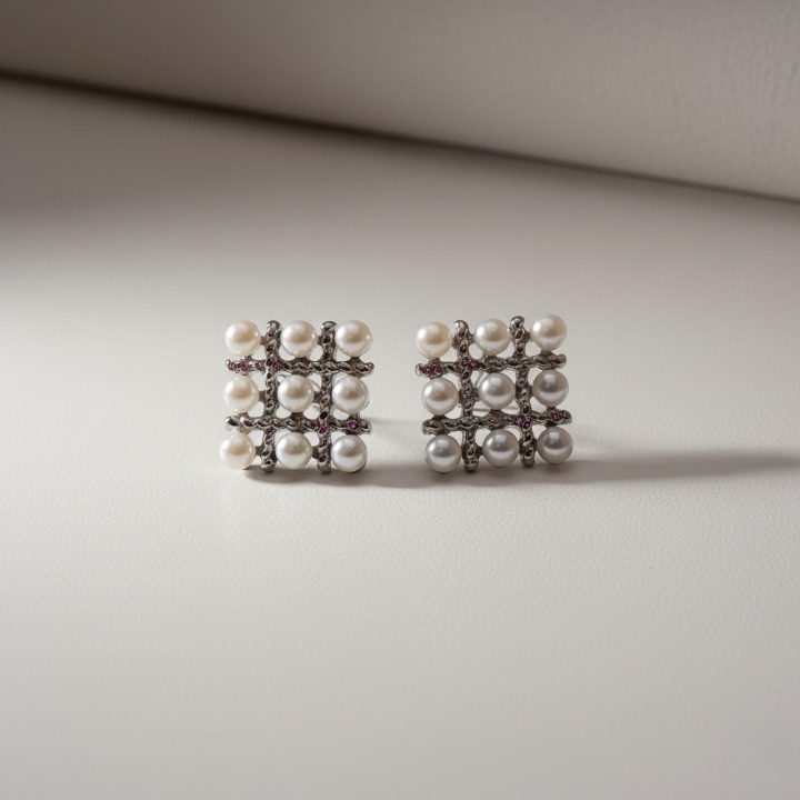 Pearl Square Korean Earrings – PJT-106 HHC
