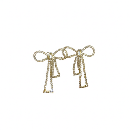 PQT-985 Bow Shape Zircon Korean Earrings HHC