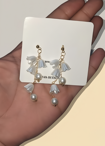 Pearl Korean Flower Earrings – AWJ-998 HHC
