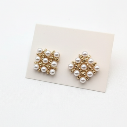 Pearl Square Korean Earrings – PJT-106 HHC