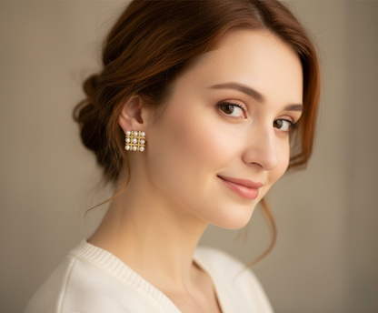 Pearl Square Korean Earrings – PJT-106 HHC