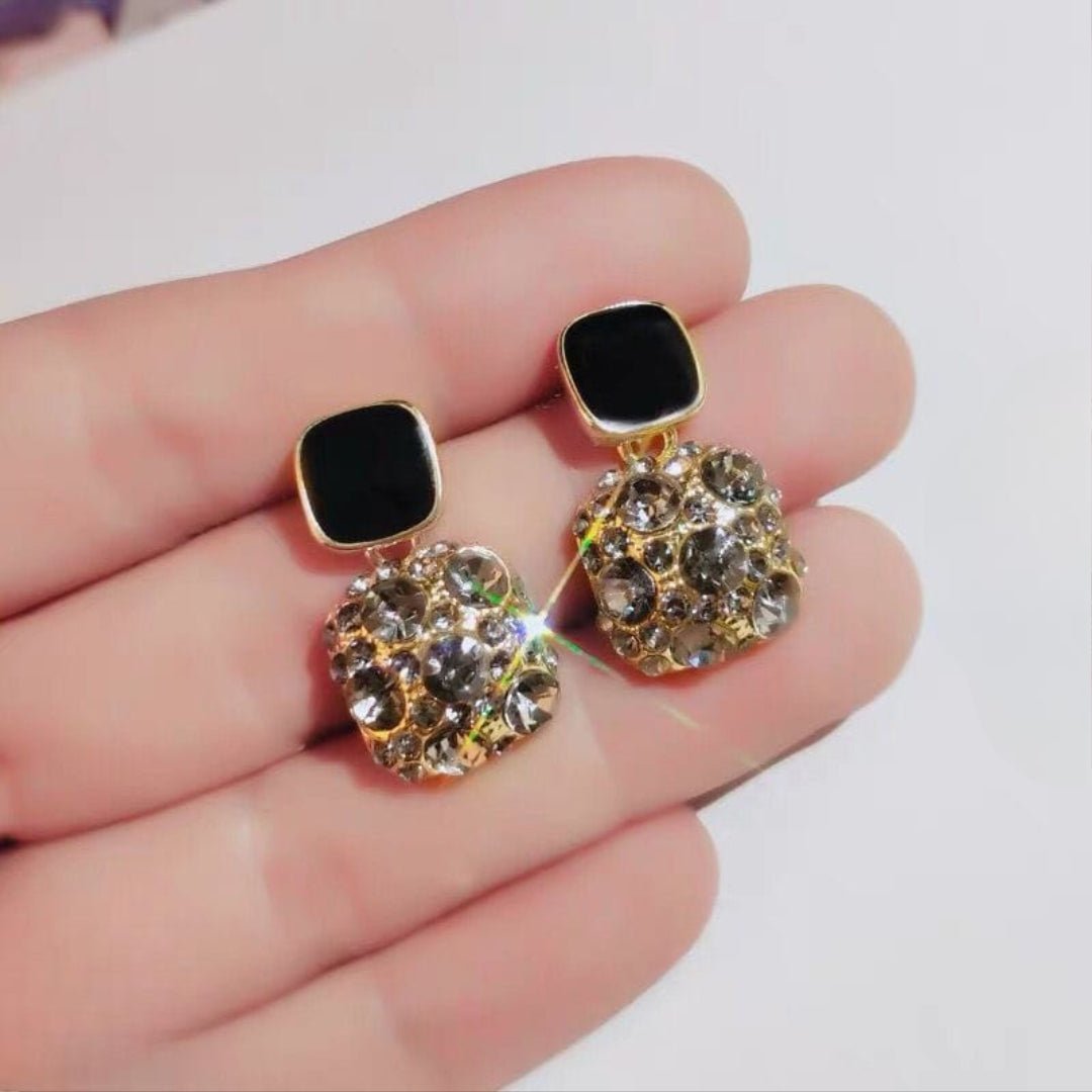PJT-984 Fashion Rhinestone Square Earrings for Women HHC
