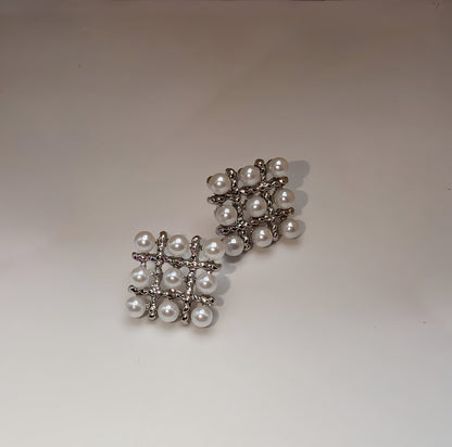 Pearl Square Korean Earrings – PJT-106 HHC